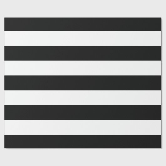 Papier Cadeau Papier rayé noir et blanc d'emballage cadeau (Plat)