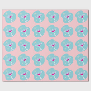 Papier Cadeau Papier Retro Martini