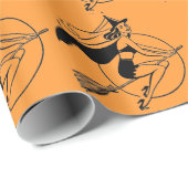 Papier Cadeau Papier rétro noir/blanc/orangé pour enveloppement  (Coin rond)