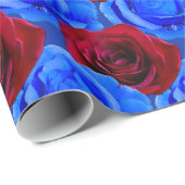 Papier Cadeau Papier Rose bleu Papier Rose romantique (Coin rond)