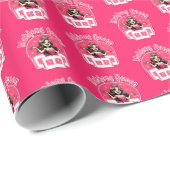 Papier Cadeau Papier rose Mahjong Queen enveloppant (Coin rond)