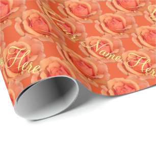 Papier Cadeau Papier Rose orange Papier Rose romantique