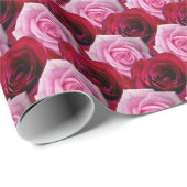 Papier Cadeau Papier Rose romantique à papier rouge à enveloppem (Coin rond)