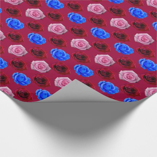 Papier Cadeau Papier Rose romantique à papier rouge à enveloppem (Coin)