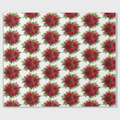 Papier Cadeau Papier-Roses rouges pour les fêtes (Plat)