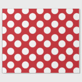 Papier Cadeau Papier rouge et blanc d'emballage cadeau de point (Plat)