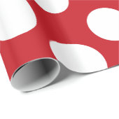 Papier Cadeau Papier rouge et blanc d'emballage cadeau de point (Coin rond)