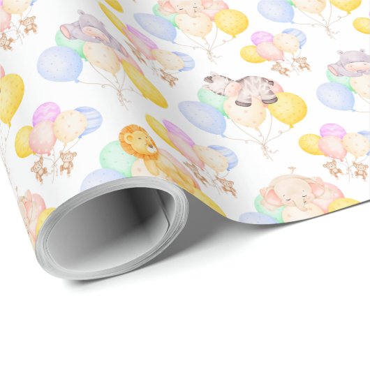 Papier Cadeau Papier Safari Animal Wrapper (Coin rond)