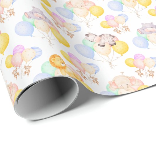 Papier Cadeau Papier Safari Animal Wrapper (Coin rond)