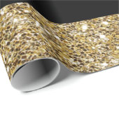 Papier Cadeau Papier scintillant d'or et d'emballage cadeau de (Coin rond)