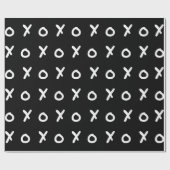 Papier Cadeau Papier tendance noir et blanc X O XO XO (Plat)