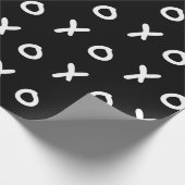 Papier Cadeau Papier tendance noir et blanc X O XO XO (Coin)