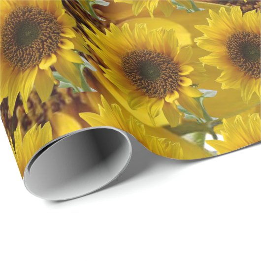 Papier Cadeau Papier tournesol enveloppant mat (Coin rond)