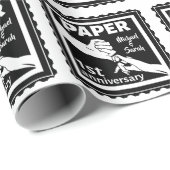 Papier Cadeau Papier traditionnel 1er anniversaire mariage (Coin rond)