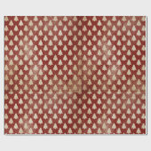 Papier Cadeau Papier traditionnel rouge Vintage à enveloppement  (Plat)