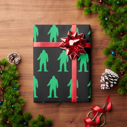 Papier Cadeau Papier vert Bigfoot Yeti Sasquatch Neon (Cadeau de vacances)