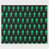 Papier Cadeau Papier vert Bigfoot Yeti Sasquatch Neon (Plat)