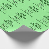 Papier Cadeau Papier vert clair Halloween d'affaires (Coin)