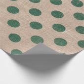 Papier Cadeau Papier vert d'emballage cadeau de style de toile (Coin)