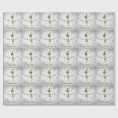 Papier Cadeau Papier vert mignon Snowman (Plat)