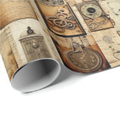 Papier Cadeau Papier vintage d'emballage industriel (Coin rond)