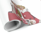 Papier Cadeau Papier Vintage Noël (Coin rond)