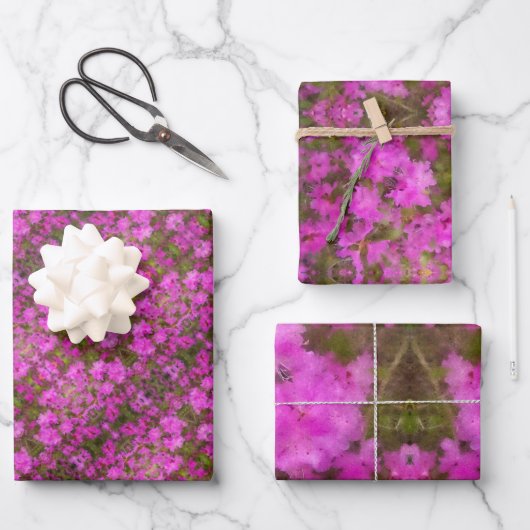Papier cadeau Papier violet Rhododendron (Recto)