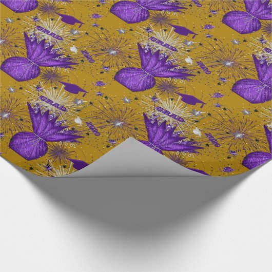 Papier Cadeau PAPIER WRAP 2020 Grad Centerpiece-violet-or-GIFT (Coin)