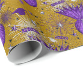 Papier Cadeau PAPIER WRAP 2020 Grad Centerpiece-violet-or-GIFT (Coin rond)