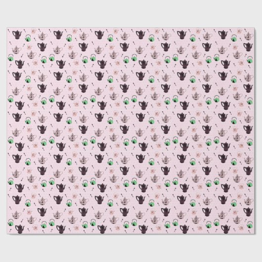 Papier Cadeau Papier wraping de motif de théière (Plat)