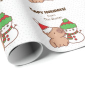 Papier Cadeau Papiers à enveloppement de Noël Capybara - Mignonn (Coin rond)