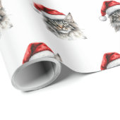 Papier Cadeau Papiers à envelopper - Festive Maine Coon à Noël (Coin rond)