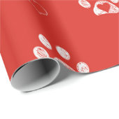 Papier Cadeau Papiers blancs arrière - plans rouges (Coin rond)