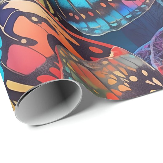 Papier Cadeau papillon (Coin rond)