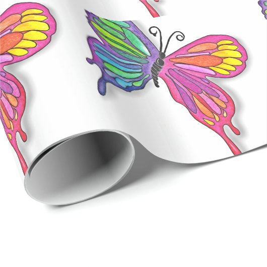 Papier Cadeau Papillon (Coin rond)