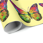 PAPIER CADEAU PAPILLON ABSTRAIT (Coin rond)