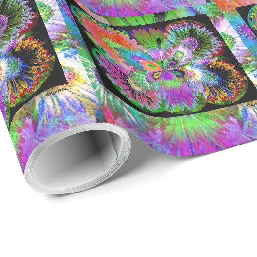 Papier Cadeau Papillon Abstrait (Coin rond)