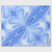 Papier Cadeau Papillon Abstrait Cœur Bleu (Plat)