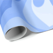 Papier Cadeau Papillon Abstrait Cœur Bleu (Coin rond)