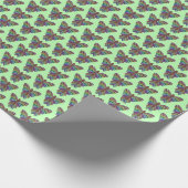 Papier cadeau Papillon Arc-en-ciel (vert clair) (Coin)