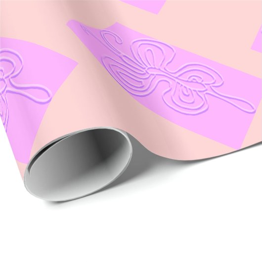 Papier Cadeau Papillon "Arc-en-ciel" violet (Coin rond)