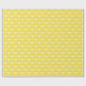 Papier Cadeau Papillon Art déco stylisé - jaune et blanc (Plat)
