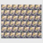Papier Cadeau Papillon Aux Fleurs Violettes (Plat)
