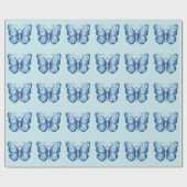 Papier Cadeau Papillon bleu (Plat)