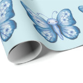 Papier Cadeau Papillon bleu (Coin rond)