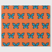 Papier Cadeau Papillon Bleu (Plat)