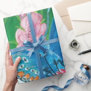 Papier Cadeau Papillon bleu de Chapmans (thersites en polyommatu