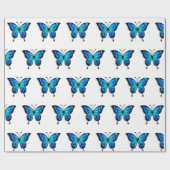 Papier cadeau Papillon bleu vif (Plat)