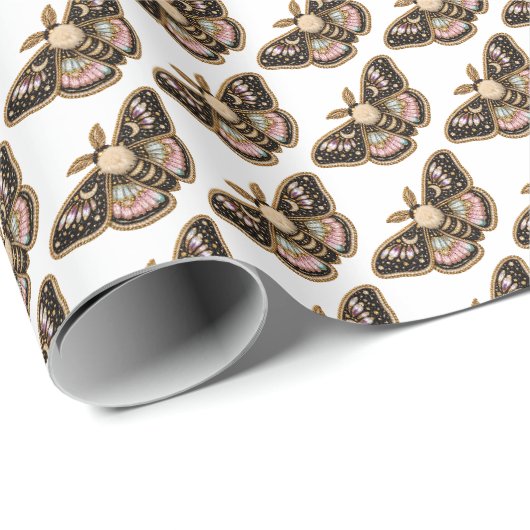 Papier Cadeau Papillon brodé (Coin rond)