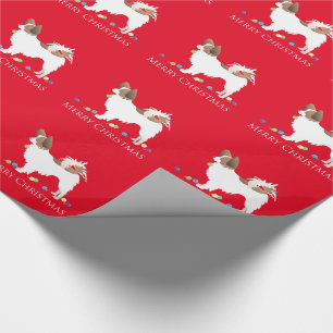 Papier Cadeau Papillon Chien Joyeux Noël Design